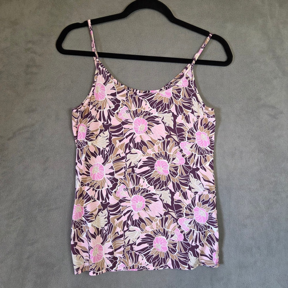 JKY by Jockey Floral Cami Tank Top Women Medium Boho Y2K Layering Casual